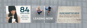 Walkscore of 84 / Leasing Now / Huge Rooftop Deck | The Bluestone Apartments | 1 & 2 Bedroom Apartments in West Seattle | Seattle, WA 98106