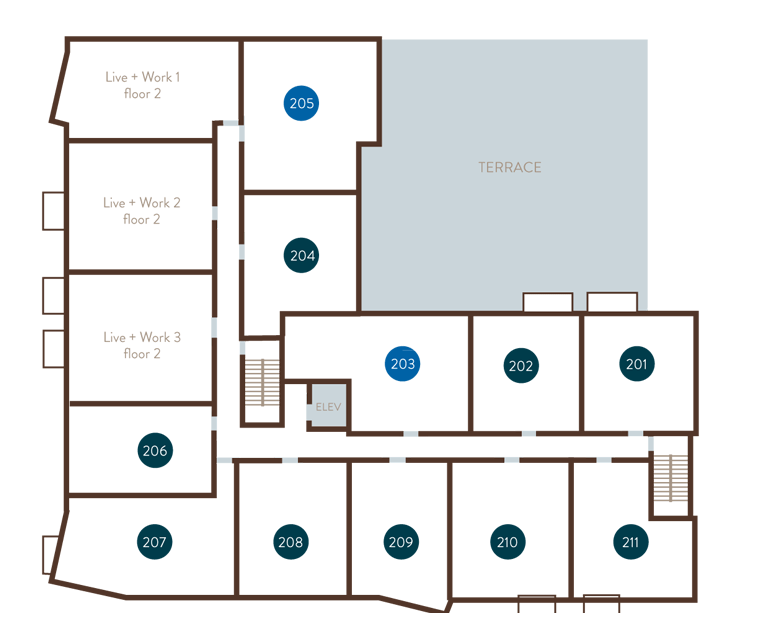 Floor 2 Site Plan | The Bluestone Apartments | 1 & 2 Bedroom Apartments in West Seattle | Seattle, WA 98106
