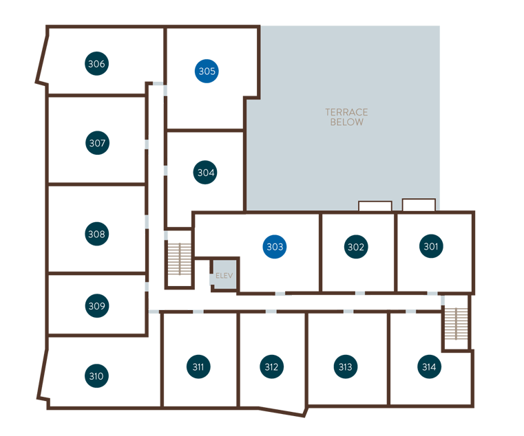 Floor 3 Site Plan | The Bluestone Apartments | 1 & 2 Bedroom Apartments in West Seattle | Seattle, WA 98106