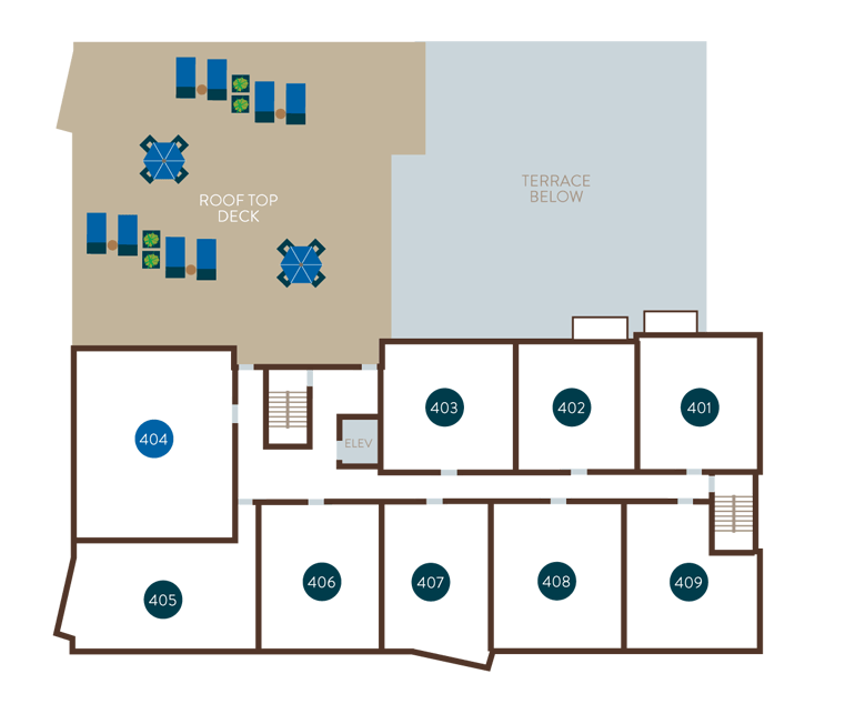 Floor 4 Site Plan | The Bluestone Apartments | 1 & 2 Bedroom Apartments in West Seattle | Seattle, WA 98106