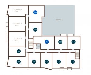 Floor 2 Site Plan | The Bluestone Apartments | 1 & 2 Bedroom Apartments in West Seattle | Seattle, WA 98106