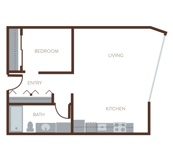 Floor Plan 209 | The Bluestone Apartments | 1 & 2 Bedroom Apartments in West Seattle | Seattle, WA 98106
