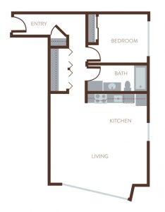 Floor Plan 207 | The Bluestone Apartments | 1 & 2 Bedroom Apartments in West Seattle | Seattle, WA 98106