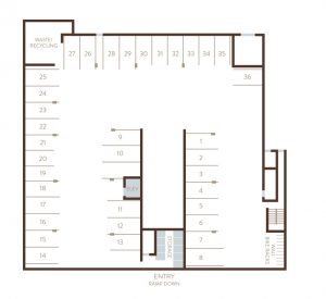 Parking Level Site Plan | The Bluestone Apartments | 1 & 2 Bedroom Apartments in West Seattle | Seattle, WA 98106